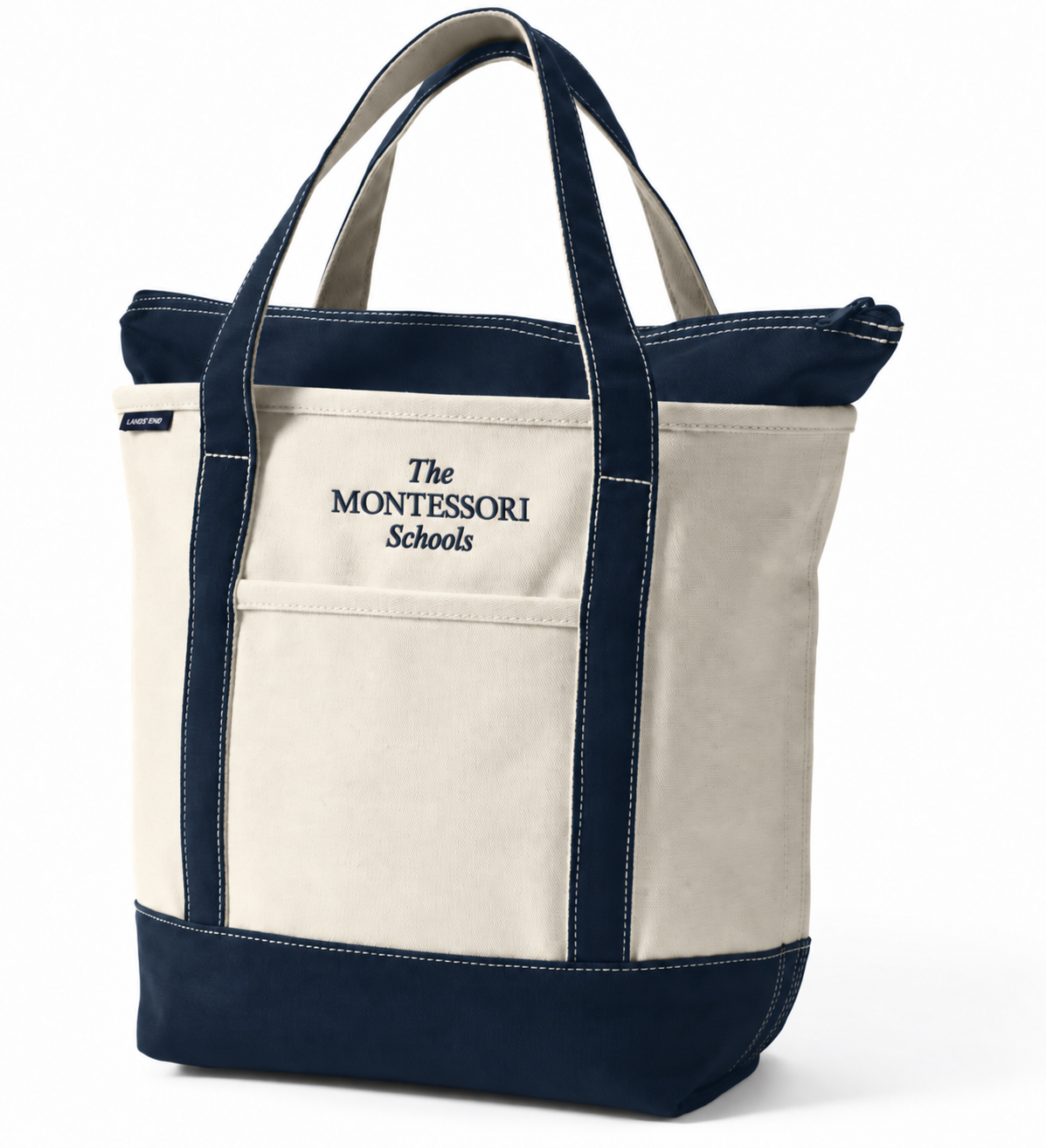 Canvas Tote Bag, Medium, Regular Handle Zip Top - Classic Logo