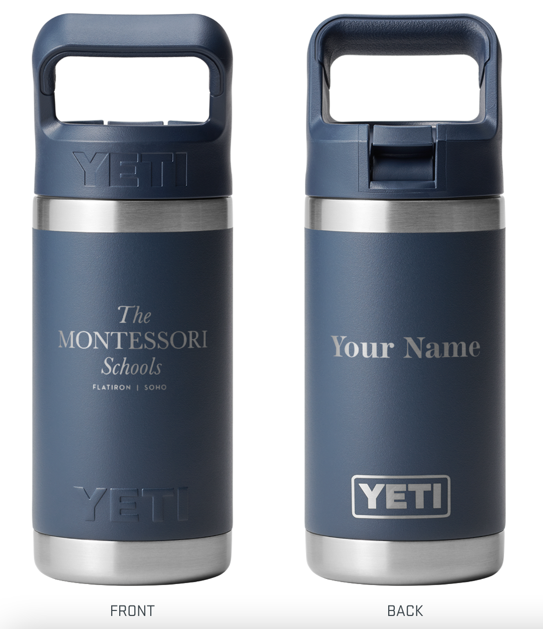 Customized Children’s Yeti Rambler ® Navy Water Bottle (12oz with Straw)